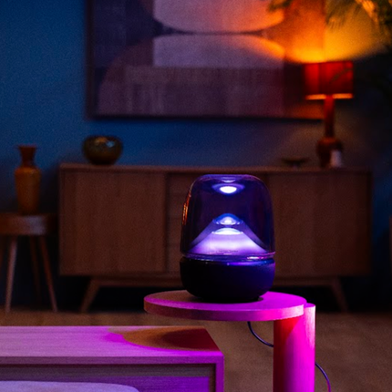 مكبر صوت هارمان كاردون (Harman Kardon) أورا ستوديو (الإصدار الخامس) - تصميم شفاف أيقوني وصوت محيطي 360 درجة