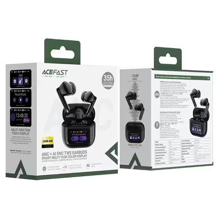 Acefast W6 True Wireless Earbuds - Hybrid Active Noise Cancelling (ANC) with AI-Enhanced Calls