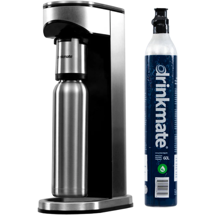 جهاز تحضير المياه الفوارة الفاخر Drinkmate LUX - مصنوع من الفولاذ المقاوم للصدأ لإضافة الغاز لأي مشروب