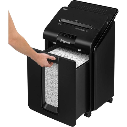 Fellowes AutoMax 100-Sheet Auto-Feed Paper Shredder - Mini-Cut Security with 10-Sheet Manual Feed