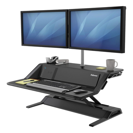 قاعدة مكتب Fellowes Lotus المتحركة - قابلة لتعديل الارتفاع (جلوس ووقوف) مجمعة مسبقاً