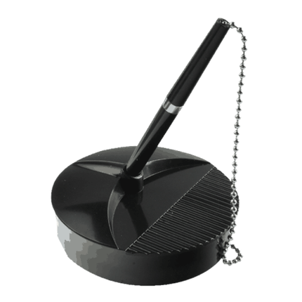 Fellowes Ballpoint Pen with Adhesive Base Stand - Secure Counter Pen with Coiled Cord