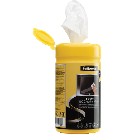 Fellowes Screen Cleaning Wipes - 100 Gentle Wipes for Monitors, Laptops, and Smartphones