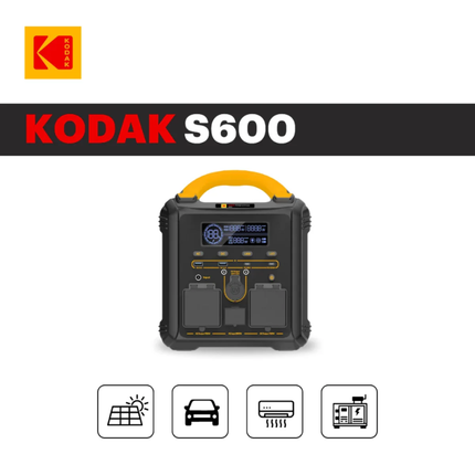 شاحن متنقل Kodak S600 بقوة 600 واط - بطارية طاقة احترافية للأجهزة الكهربائية والرحلات
