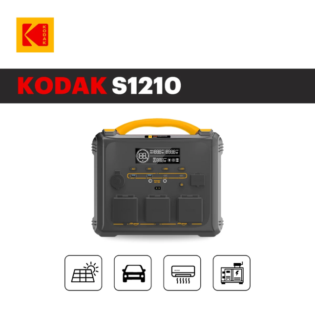 شاحن متنقل Kodak S1210 بقوة 1200 واط - بطارية طاقة احترافية للأجهزة الثقيلة والمنزلية