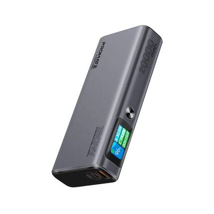 Promate Titan-130 20,000mAh Ultra-Slim Power Bank - 130W High-Speed Power Delivery with Smart TFT LCD Screen