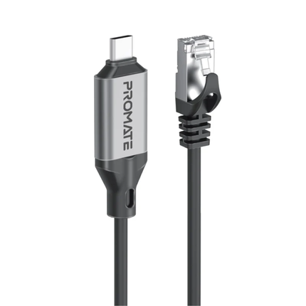 Promate Clink-RJ45 High-Speed Cat6 Ethernet Cable - Gigabit Gold-Plated Network Cable for Home and Office