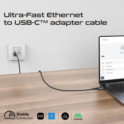 Promate Clink-RJ45 High-Speed Cat6 Ethernet Cable - Gigabit Gold-Plated Network Cable for Home and Office