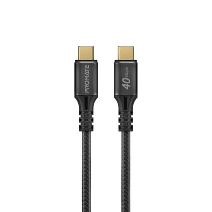كابل Promate PowerBolt240 ثاندر بولت 4 بقوة 240 واط - نقل بيانات فائق السرعة 40Gbps ودعم شاشات 8K (1 متر)