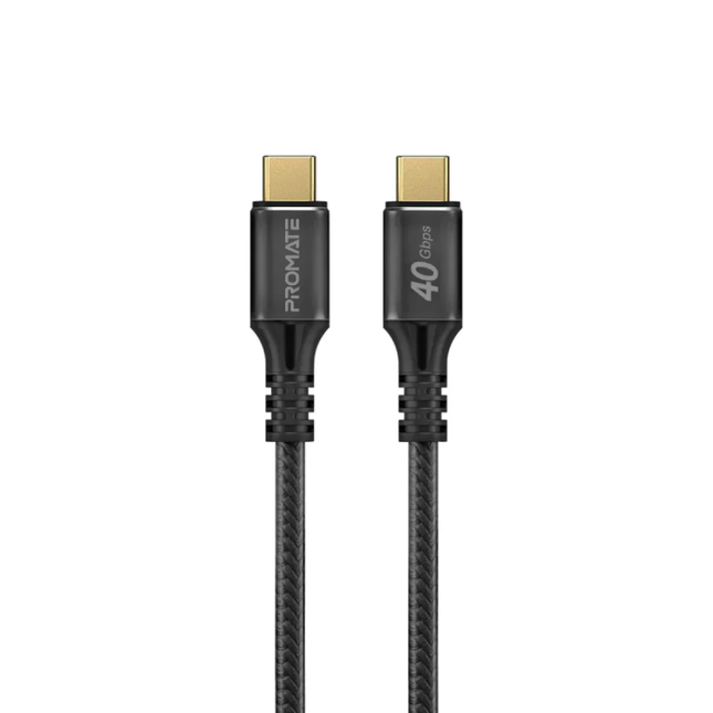كابل Promate PowerBolt240 ثاندر بولت 4 بقوة 240 واط - نقل بيانات فائق السرعة 40Gbps ودعم شاشات 8K (1 متر)