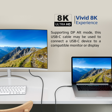 Promate PowerBolt240-2M 240W Thunderbolt 4 Cable - 40Gbps Data Transfer & 8K Video Support (2 Meters)