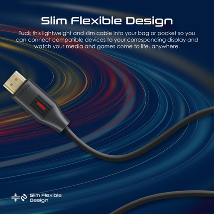 كابل Promate proLink4K60-500 عالي الوضوح HDMI 4K - تردد 60 هيرتز، رؤوس مطلية بالذهب وطول 5/10/15/20 متر