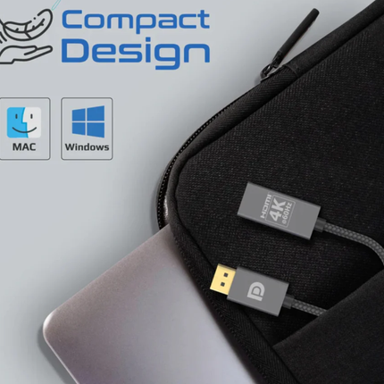 Promate MediaLink-DP Premium DisplayPort to HDMI Adapter - 4K @ 60Hz Ultra-HD Resolution, Gold-Plated Connectors, and Plug & Play Support
