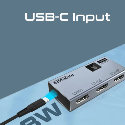 Promate MediaSwitch-2T Ultra-HD 8K HDMI Switch - 2-In-1 Bi-Directional Switcher, 8K@60Hz, 4K@120Hz, and 48Gbps Bandwidth