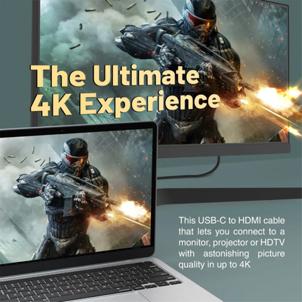 Promate HDMI-PD100 USB-C to HDMI Adapter with 100W Power Delivery - 4K Ultra HD @ 60Hz, Fast Charging Bridge & Aluminum Design