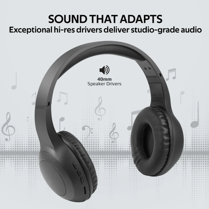Promate Laboca High-Definition Wireless Headphones - Deep Bass, Bluetooth 5.0, MicroSD Playback, and Built-in Mic