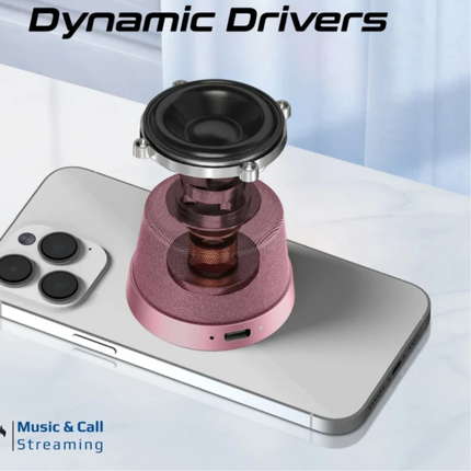 Promate Punch Mini Bluetooth Speaker - MagSafe Compatible Magnetic Base, 3W HD Sound, and Ultra-Portable Design