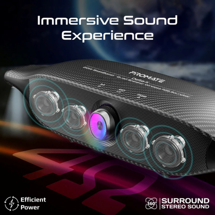 Promate Delta-X High-Definition Gaming Headset - Immersive Surround Sound, RGB Backlight, and Noise-Isolating Microphone