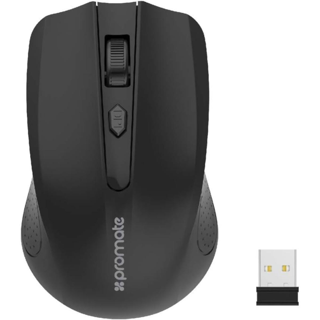 ماوس لاسلكية Promate Clix-8 بصرية - مدى 10 أمتار، 3 مستويات DPI قابلة للضبط، ووظيفة السكون التلقائي