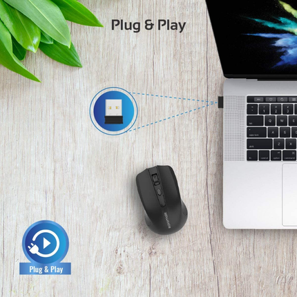 ماوس لاسلكية Promate Clix-8 بصرية - مدى 10 أمتار، 3 مستويات DPI قابلة للضبط، ووظيفة السكون التلقائي