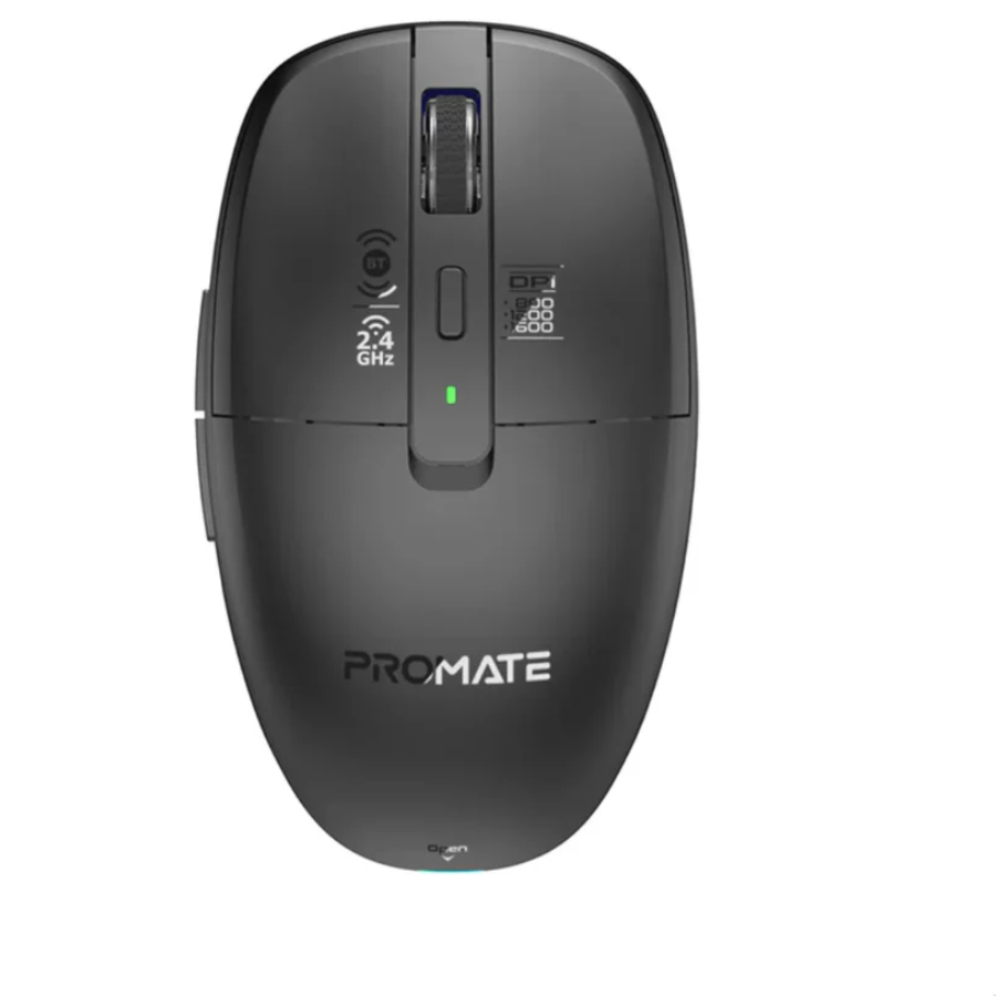 ماوس Promate Flixi لاسلكية ثلاثية الوضعيات - بلوتوث 5.1، مستقبل مزدوج (USB-A و USB-C)، نقرات صامتة وإضاءة LED بـ 7 ألوان ماوس Promate Flixi لاسلكية ثلاثية الوضعيات - بلوتوث 5.1، مستقبل مزدوج (USB-A و USB-C)، نقرات صامتة وإضاءة LED بـ 7 ألوان