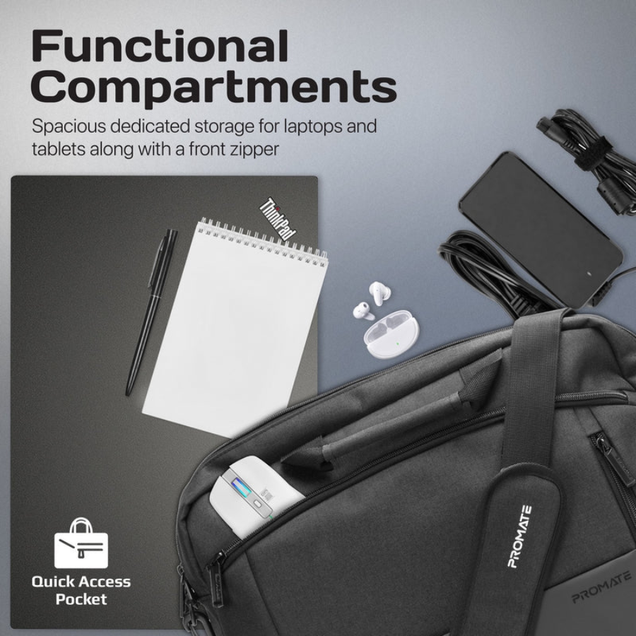 حقيبة كتف Promate Satchel-MB للابتوب - تصميم حقيبة كتف Promate Satchel-MB للابتوب - تصميم
