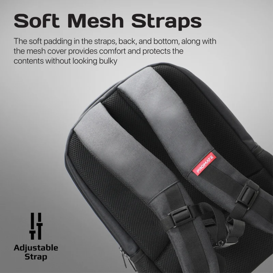 حقيبة ظهر Promate Satchel الفاخرة للابتوب - تصميم نحيف، خفيفة الوزن جداً، مقاومة للماء، وسحابات آمنة للأجهزة مقاس 15.6 بوصة حقيبة ظهر Promate Satchel الفاخرة للابتوب - تصميم نحيف، خفيفة الوزن جداً، مقاومة للماء، وسحابات آمنة للأجهزة مقاس 15.6 بوصة