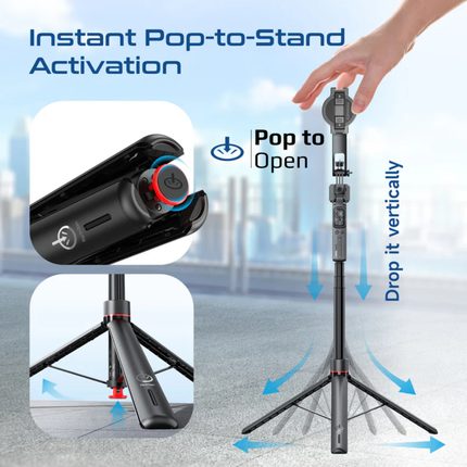Promate Tripop-AI Smart Object & Face Tracking Mount - 360° Automatic Rotation, AI-Powered Motion Tracking, and Portable Design for Vlogging & Streaming
