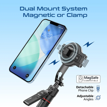 Promate Tripop-AI Smart Object & Face Tracking Mount - 360° Automatic Rotation, AI-Powered Motion Tracking, and Portable Design for Vlogging & Streaming