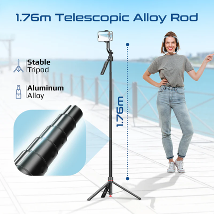 Promate Tripop-AI Smart Object & Face Tracking Mount - 360° Automatic Rotation, AI-Powered Motion Tracking, and Portable Design for Vlogging & Streaming