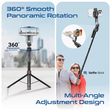 Promate Tripop-AI Smart Object & Face Tracking Mount - 360° Automatic Rotation, AI-Powered Motion Tracking, and Portable Design for Vlogging & Streaming