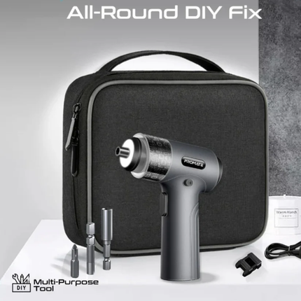 Promate ProTools-31G 31-Piece Cordless Electric Screwdriver Set - Built-in LED Work Light, 250rpm Speed, and USB Rechargeable Battery for Precision Repairs