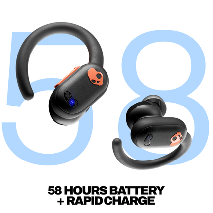 سماعات Skullcandy Push ANC Active الرياضية - عزل ضوضاء نشط، بطارية تدوم 58 ساعة، مقاومة للماء والغبار IP55، وتصميم خطاف ثابت
