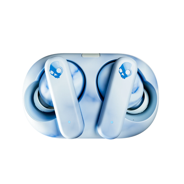 سماعات Skullcandy EcoBuds اللاسلكية المستدامة - قاعدة شحن بدون بطارية، تشغيل لمدة 8 ساعات، مقاومة للماء IPX4، وكابل USB-C مدمج