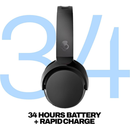 سماعة Skullcandy Riff Wireless 2 لاسلكية فوق الأذن - بطارية تدوم 34 ساعة، ميزة الاقتران المتعدد، وتقنية تتبع السماعة Tile™ المدمجة