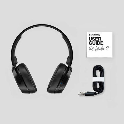 سماعة Skullcandy Riff Wireless 2 لاسلكية فوق الأذن - بطارية تدوم 34 ساعة، ميزة الاقتران المتعدد، وتقنية تتبع السماعة Tile™ المدمجة