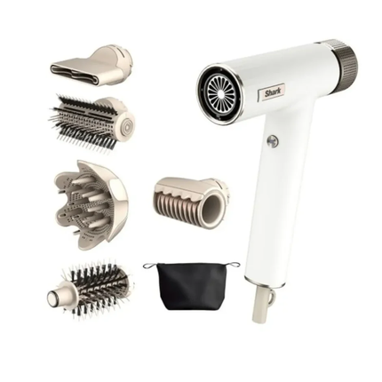 Ninja Shark SpeedStyle Rapid Gloss Finisher & High-Velocity Hair Dryer HD352ME - Ultra-Lightweight, No Heat Damage, and 3 IQ Styling Attachments