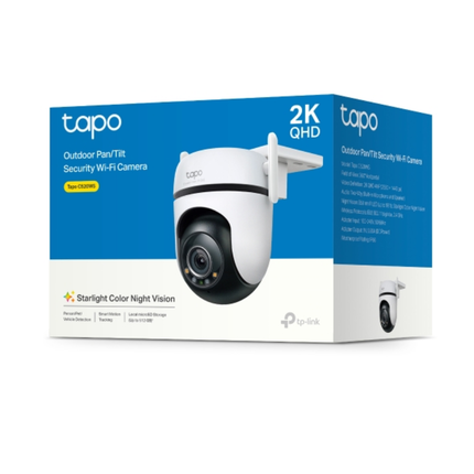 كاميرا مراقبة خارجية تي بي لينك Tapo C520WS متحركة (Pan/Tilt) - دقة 2K QHD 4MP، رؤية ليلية ملونة، وذكاء اصطناعي مع معيار IP66 لمقاومة العوامل الجوية