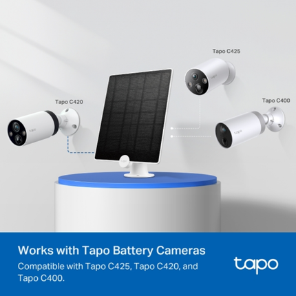 لوحة شحن شمسية تي بي لينك Tapo A200 - شحن عالي الكفاءة لكاميرات Tapo التي تعمل بالبطارية، قوة 4.5 واط، ومقاومة للعوامل الجوية IP65