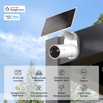 كاميرا مراقبة ذكية لاسلكية بالكامل تي بي لينك Tapo C460 - دقة 2K QHD 4MP، رؤية ليلية ملونة، وبطارية تدوم طويلاً مع معيار IP66