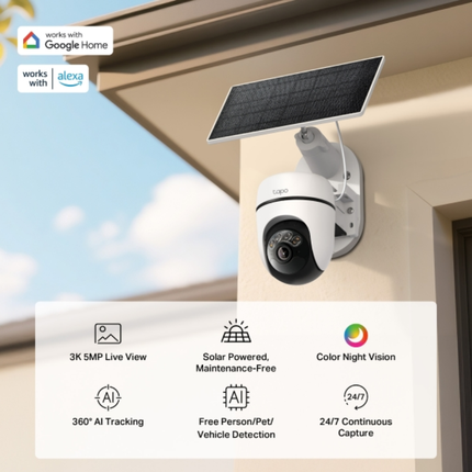 TP-Link Tapo C630 Outdoor Security Wi-Fi Camera - 2K QHD 4MP Resolution, Full-Color Night Vision, Smart AI Detection, and IP66 Weatherproof
