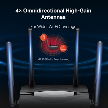 Mercusys MR25BE BE3600 Dual-Band Wi-Fi 7 Router - 3.6 Gbps Speeds, 2.5 Gbps Multi-Gig Port, and Ultra-Low Latency