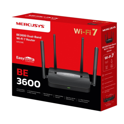 Mercusys MR25BE BE3600 Dual-Band Wi-Fi 7 Router - 3.6 Gbps Speeds, 2.5 Gbps Multi-Gig Port, and Ultra-Low Latency