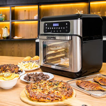 Geepas 10L Multifunction Digital Air Fryer 1500W - Extra Large Capacity, Rapid Air Technology, and Multi-Level Cooking for Healthy Family Meals