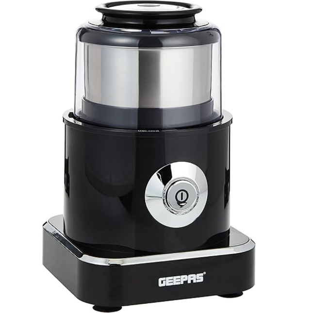 فرامة طعام Geepas GC5474 بمحرك نحاسي - سعة 1.2 لتر، شفرات من الستانلس ستيل، ووعاء زجاجي متين