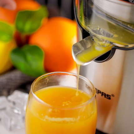 Geepas Stainless Steel Citrus Juicer - 300W Professional Motor & Aluminum Handle