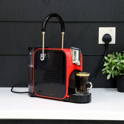 Geepas Capsule Coffee Machine - Nespresso Compatible, 1145W & 19 Bar Pressure