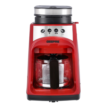 Geepas Grind & Drip Coffee Maker - 0.6L Capacity with Built-in Grinder & Reusable Filter