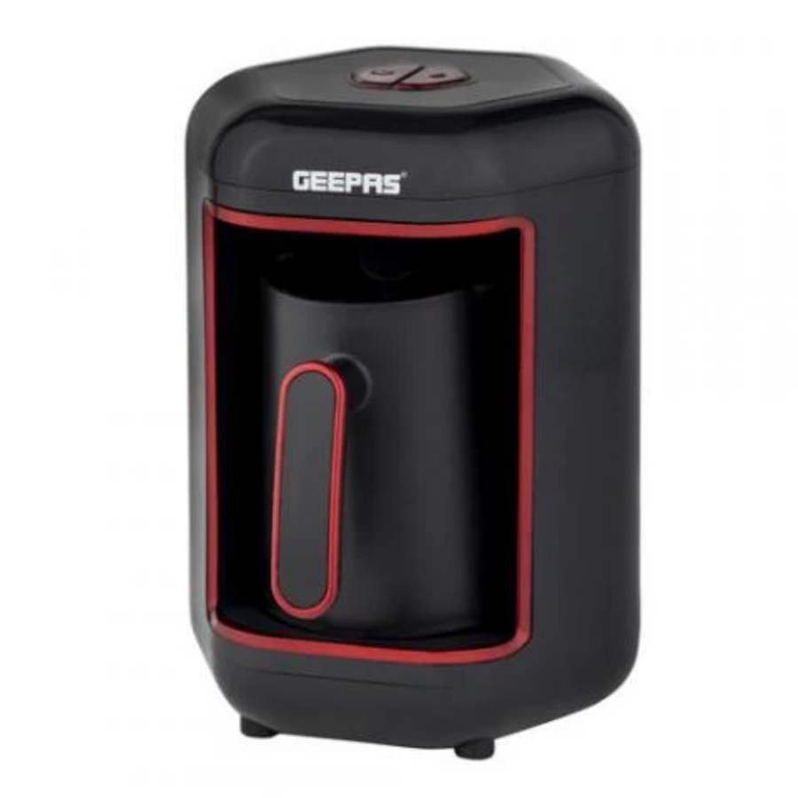 Geepas Turkish Coffee Maker - 4 Cup Capacity with Anti-Overflow System & Audio Alert