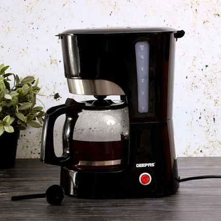 Geepas Drip Coffee Maker - 1.5L Capacity (12 Cups) with Keep Warm Function & Permanent Filter